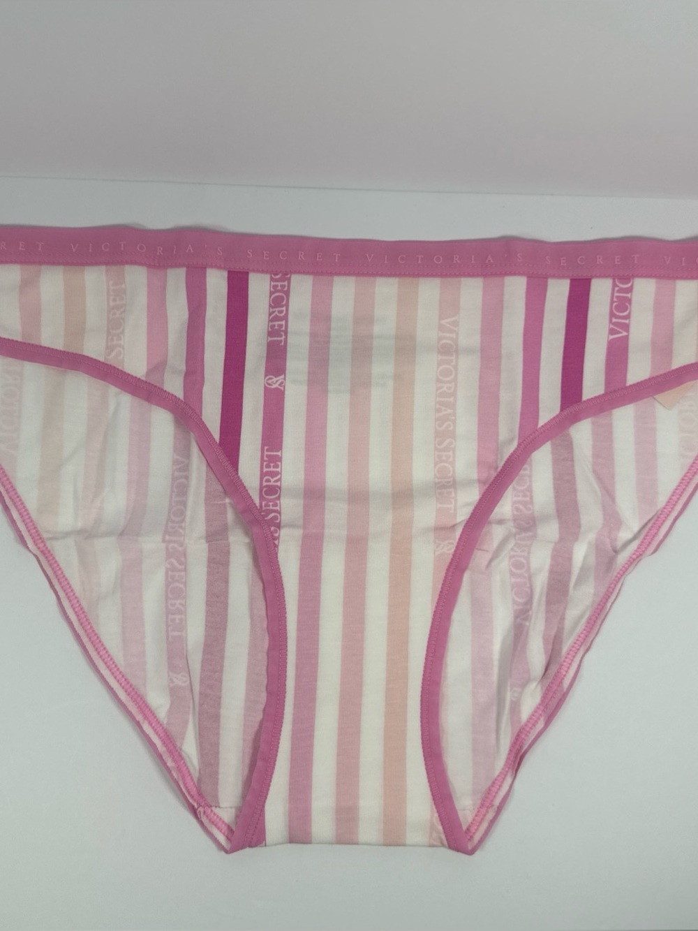 Victoria's Secret Pink & Light Pink Striped Bikini Panty